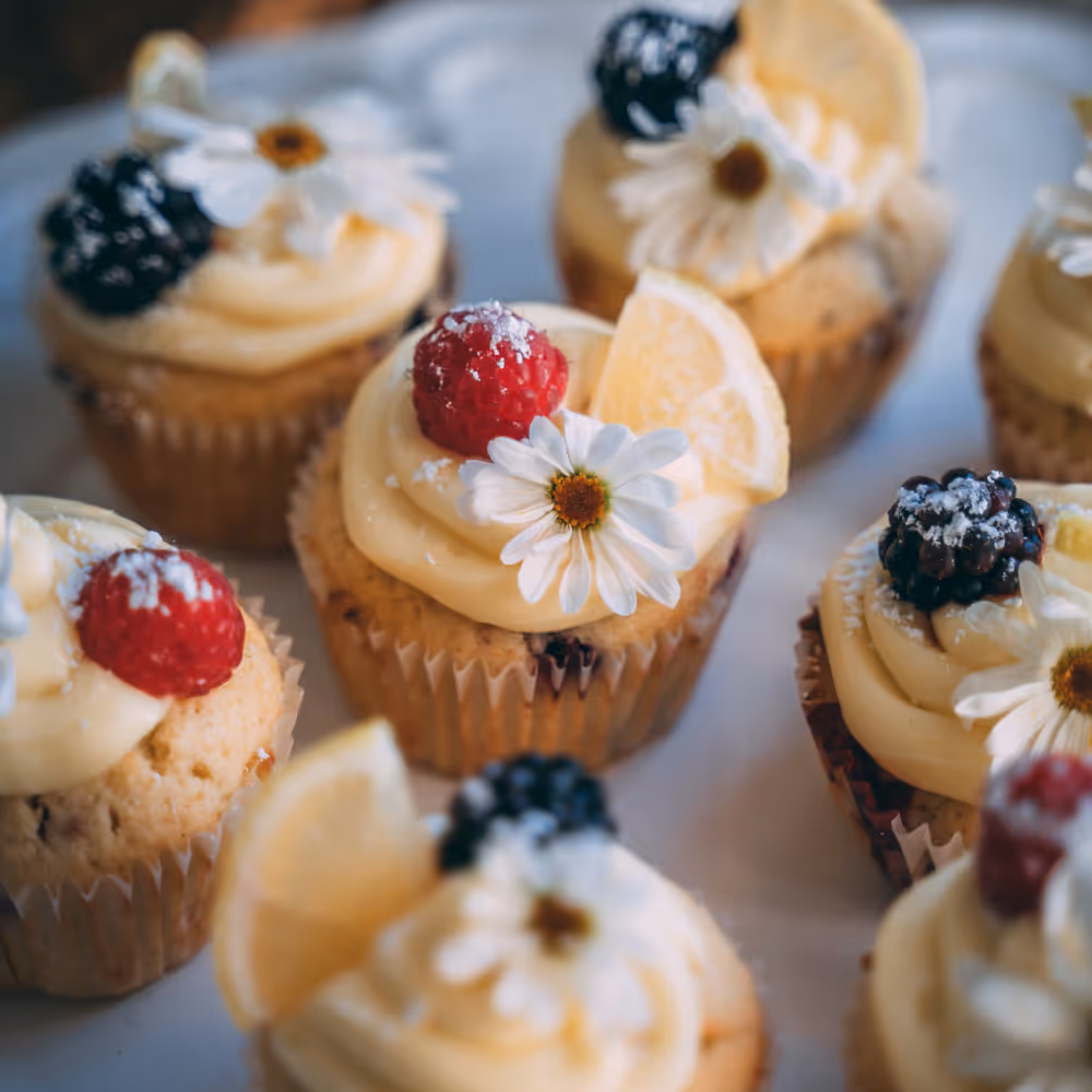 Delicioous baked pastries and cupcakes.